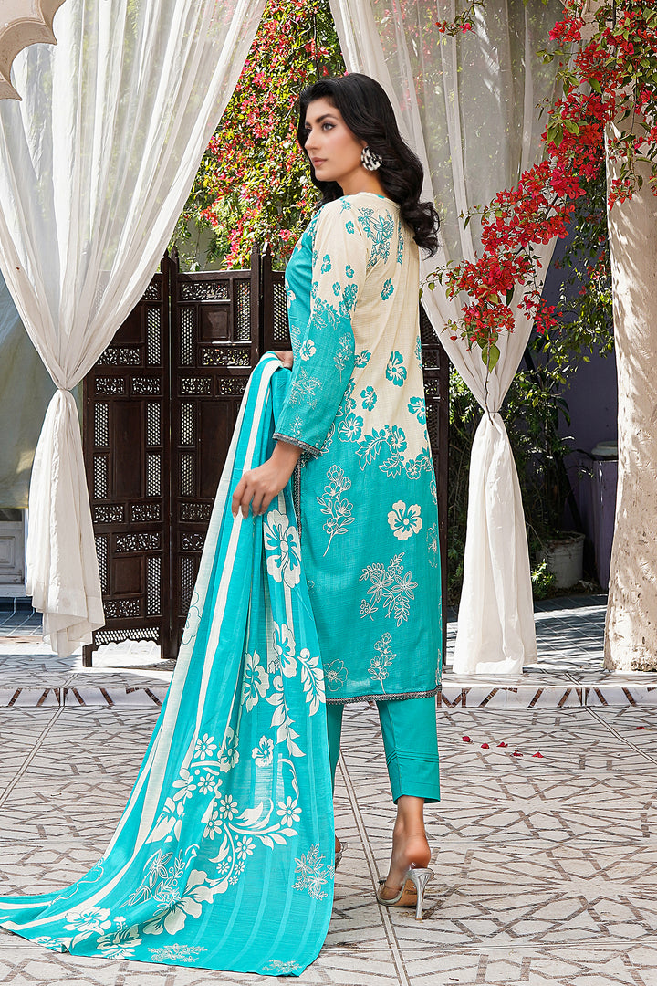 Unstitched 3 Piece - Printed Lawn Suit