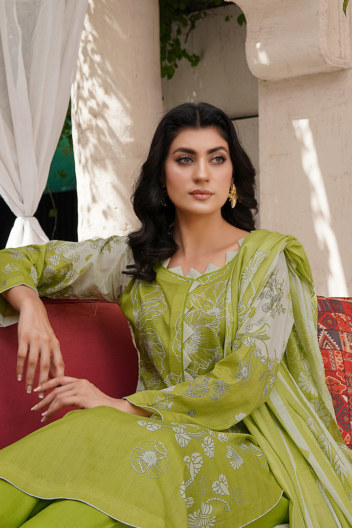 Unstitched 3 Piece - Printed Lawn Suit