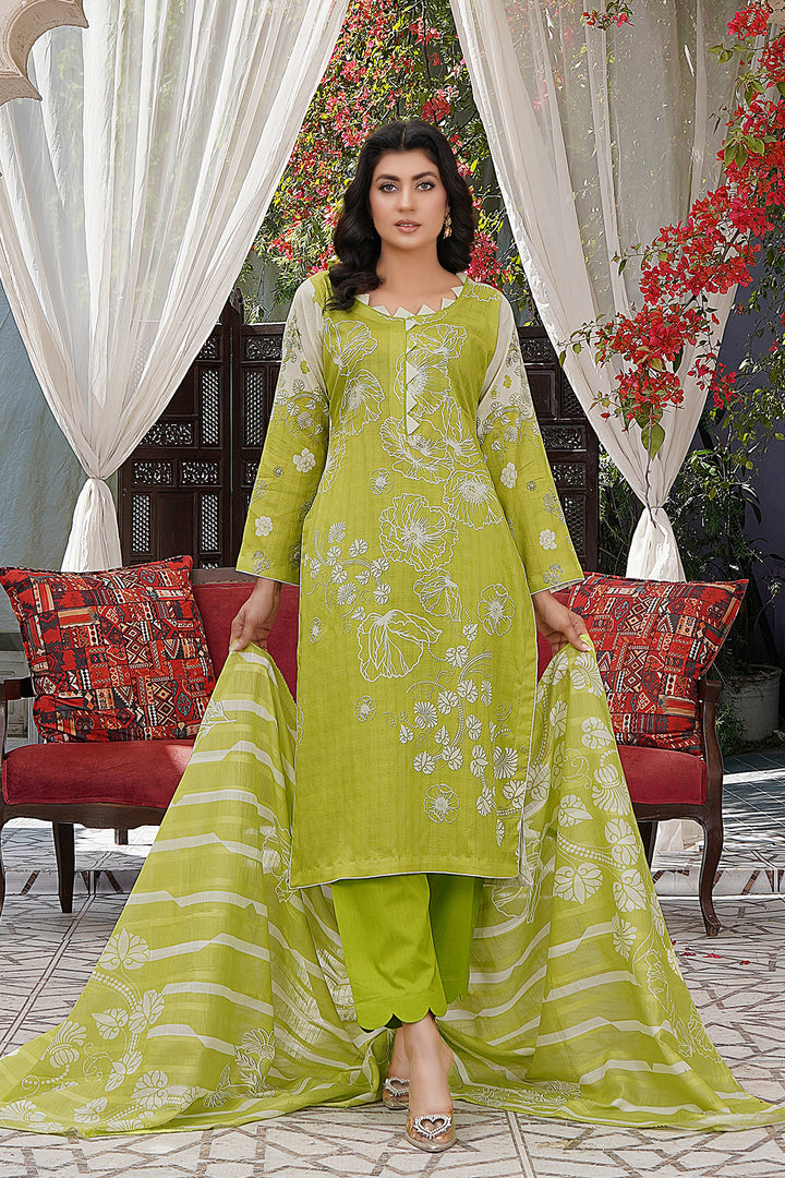 Unstitched 3 Piece - Printed Lawn Suit