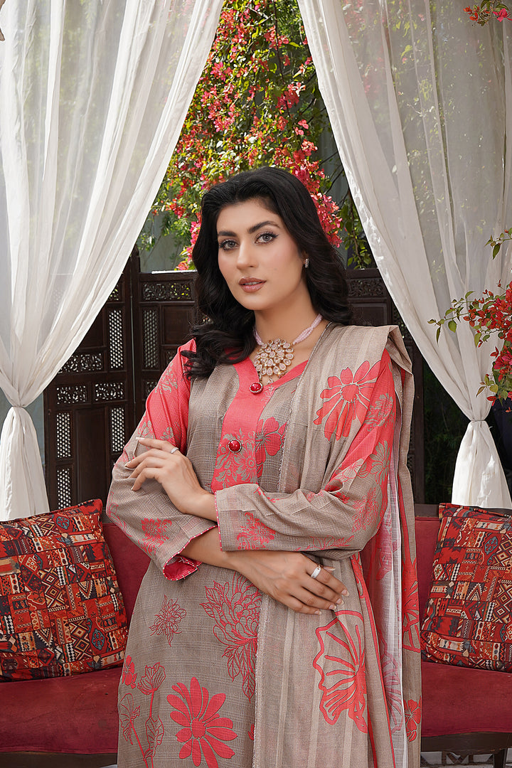 Unstitched 3 Piece - Printed Lawn Suit