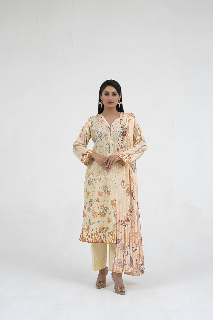 Cream Chikankari suit