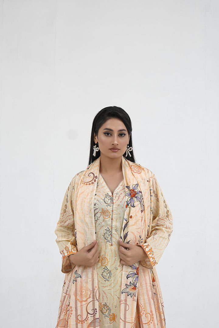 Cream Chikankari suit