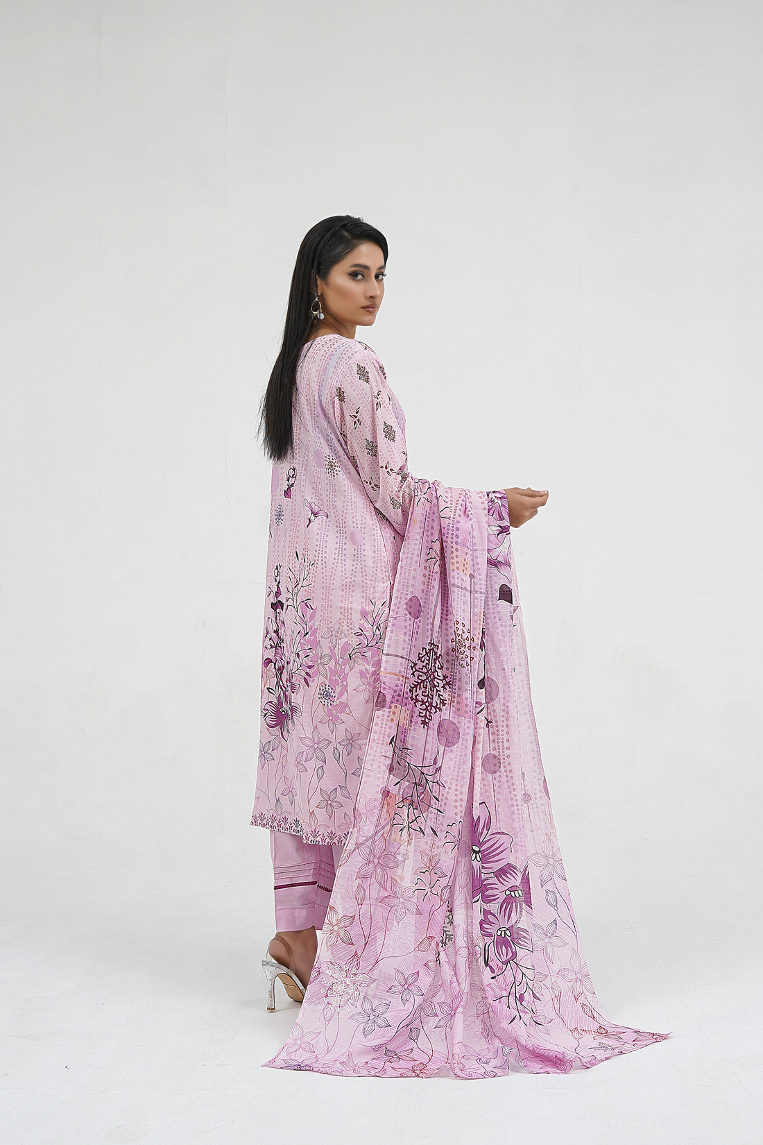 Lavender Pink Chikankari suit