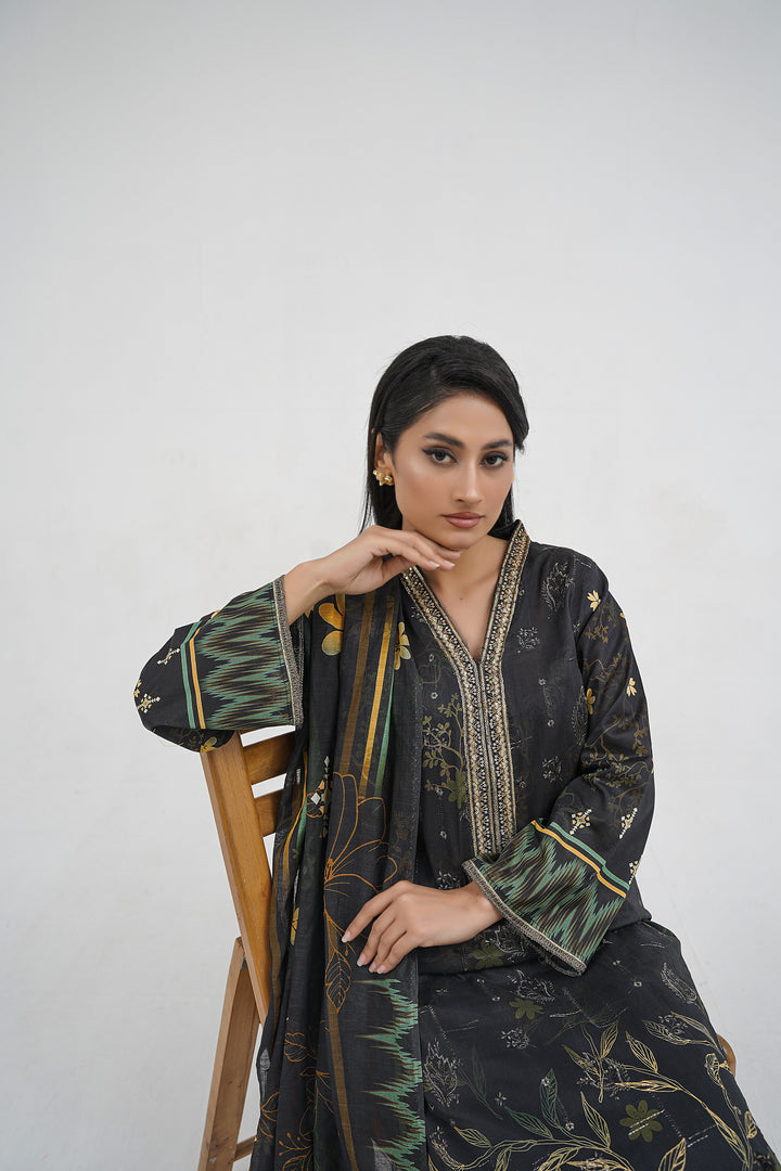 Black Chikankari Suit