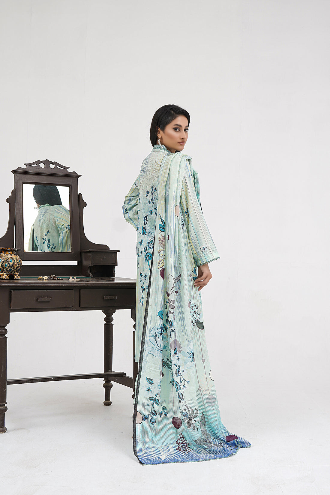Pastel blue Chikankari suit