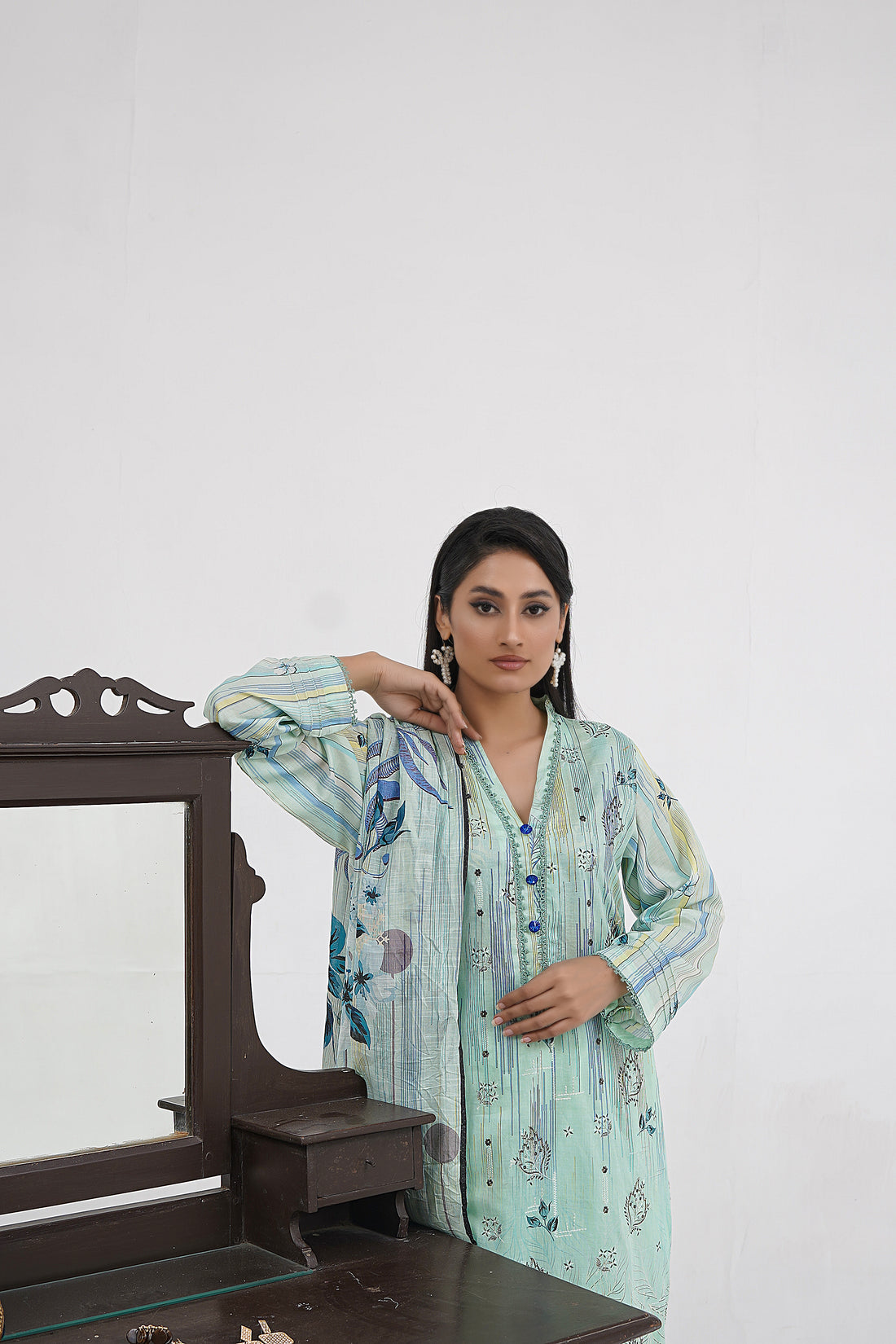 Pastel blue Chikankari suit