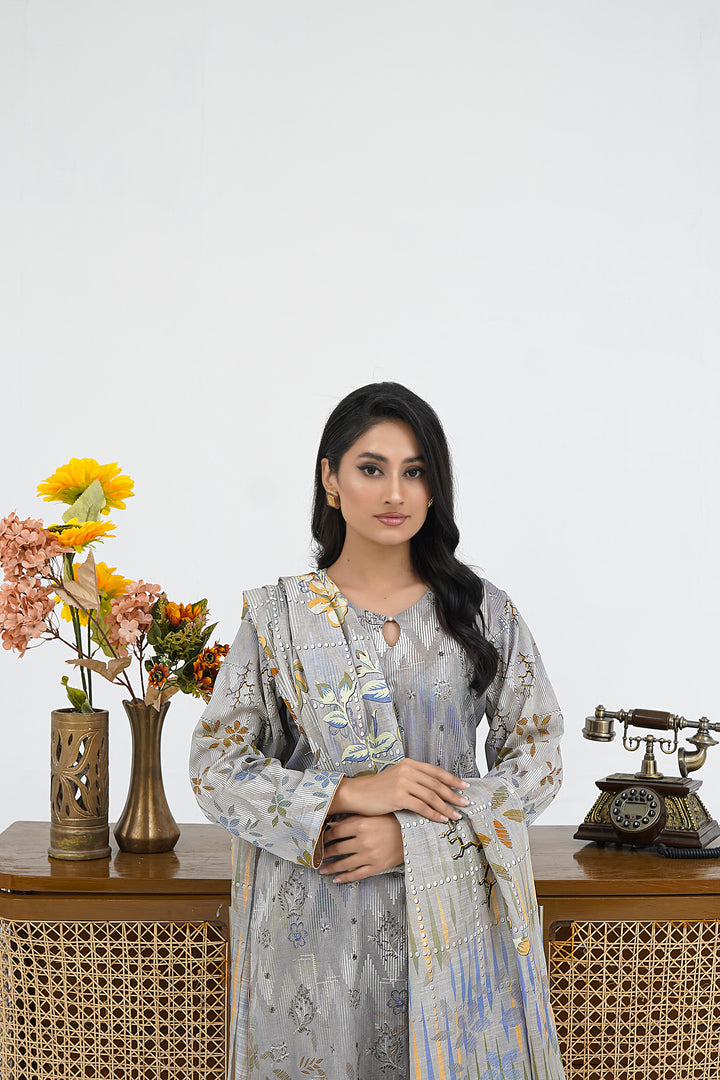Grey Chikankari suit